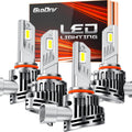 [2025 Upgrade] 90 05 90 06 Led Bulb Combo, [900% Brightest] 50000lm Brightness Fog Lights Bulbs Real 1:1 Mini Size Design, 6000k Cool White，Pack of 4