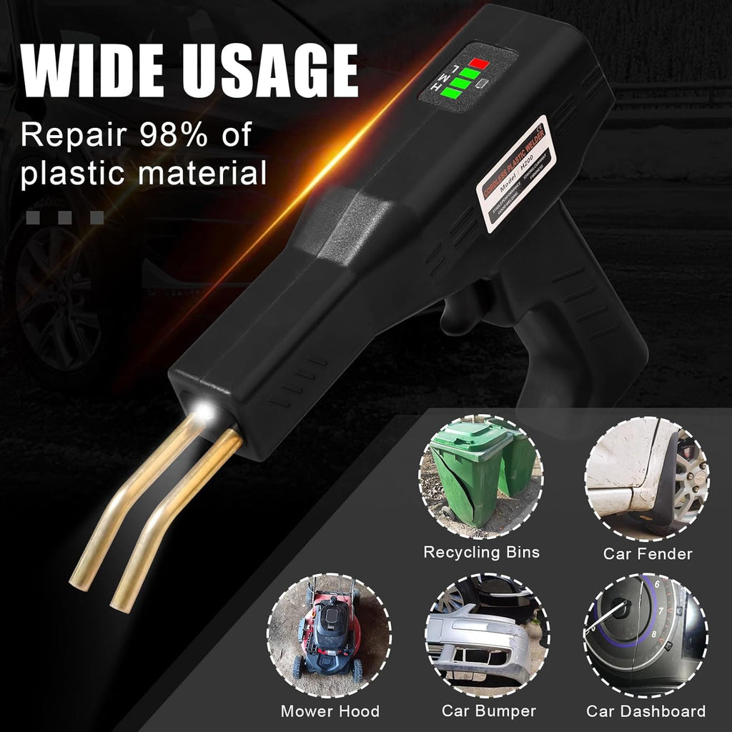 Upgraded 220W Cordless Plastic Welder, 1000PCS Staples, USB Rechargeable Cordless Car Bumper Repair Kit with 5000mAh Battery,Hot Stapler Kit, Plastic Welding Kit, Plastic Repair Kit