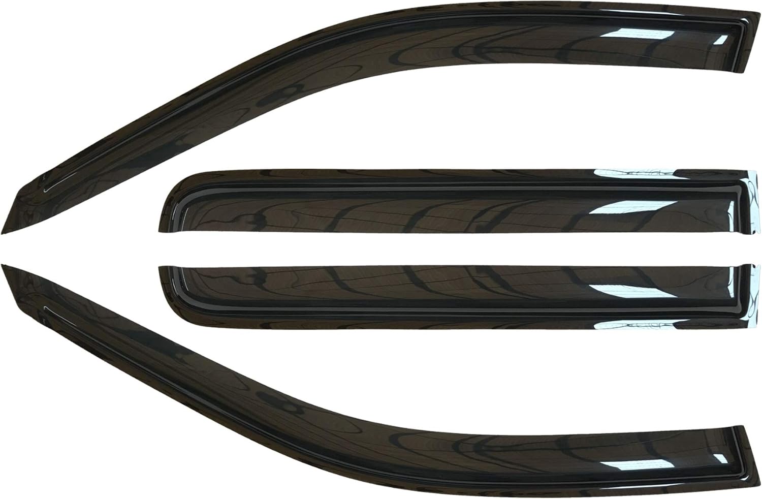 4pcs Outside Mount Style Sun Rain Guard Durable Side Window Wind Deflectors Dark Smoke Vent Window Visors Compatible with 07-20 Tundra Double/Crew Cab with 2 Half Size Rear Doors