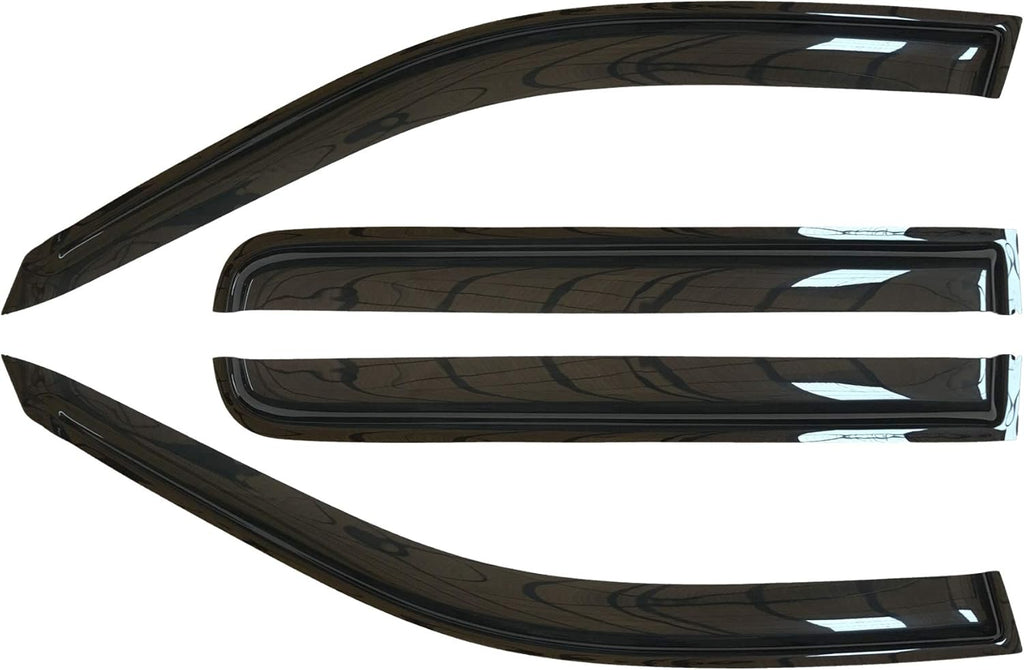 4pcs Outside Mount Style Window Rain Guards Durable Side Window Wind Deflectors Dark Smoke Vent Window Visors Compatible with Toyota 2005-2015 Tacoma Double/Crew Cab