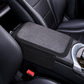 Arm Rest Cover for Car with 2 Storage Bags, Central Console Cover Armrest Pad, Suede Leather, Auto Interior Accessories for Most Vehicles, All-Season Comfort, Black