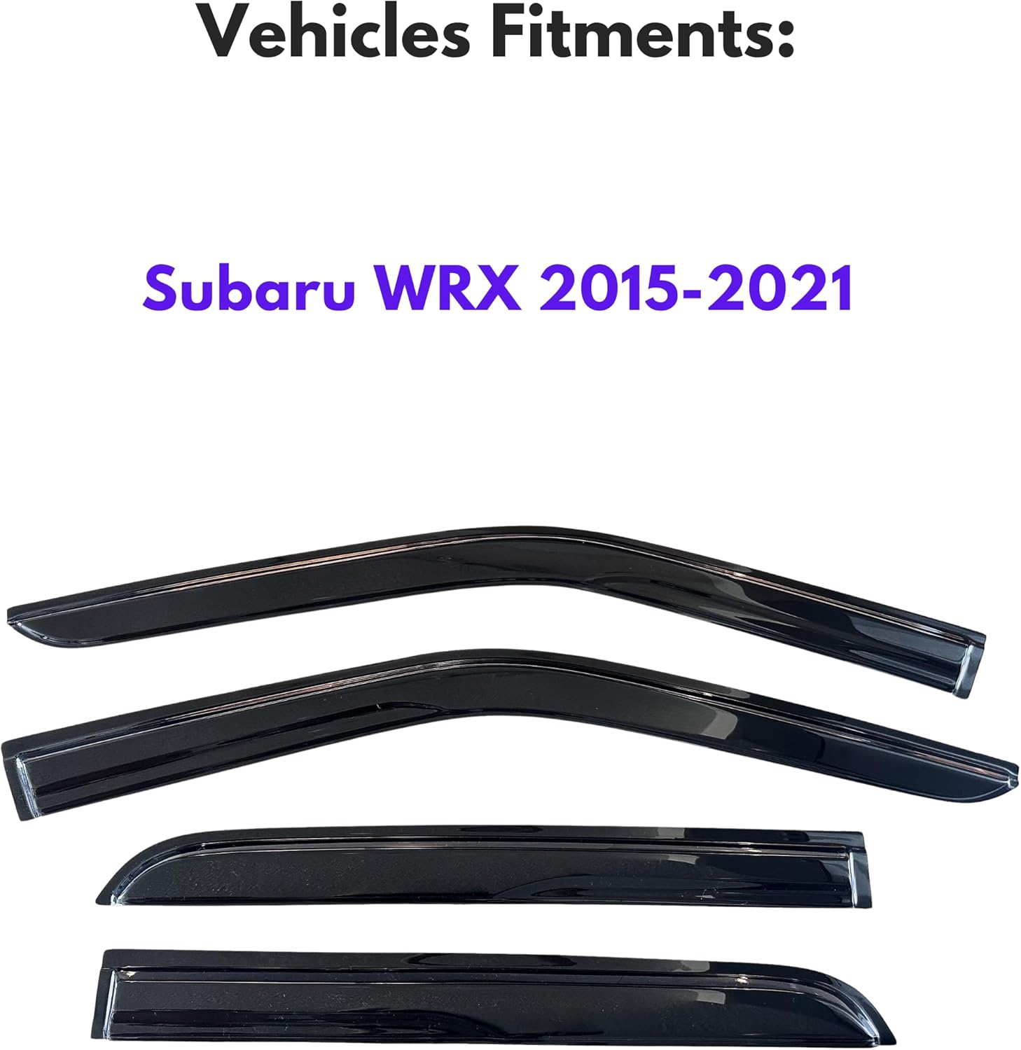 KPY Window Visor Compatible with Subaru WRX 2015-2021, 4PC Rain Guard Side Window Vent Deflectors Tape-On Mugen Style, 2015 2016 2017 2018 2019 2020 2021