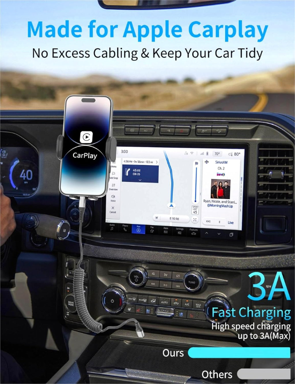 Coiled USB C to Lightning Cable for Car 2 Pack, 3FT Apple Carplay Cable, Short Retractable iPhone Charger Fast Charging Cord for iPhone 14 13 12 11 Pro Max Xs X Xr 8/Airpods