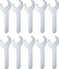 HARFINGTON 10pcs Small Wrench 25x126x2.8mm Metric U-Shaped Single Open Ended Spanner Super Thin Flat Head Galvanizing Wrench for Automotive Repair Furniture Assembly