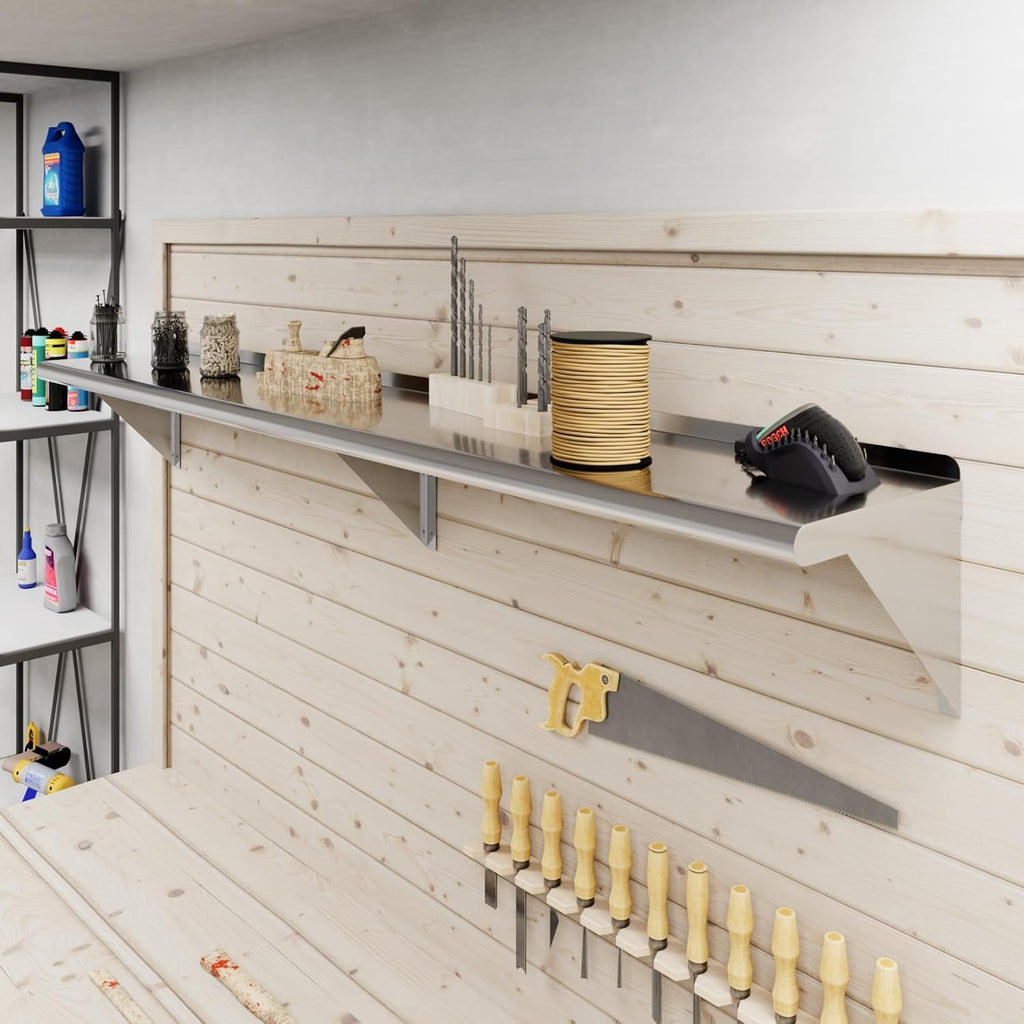 AmGood 72" Long X 12" Deep Stainless Steel Wall Shelf | NSF Certified | Appliance & Equipment Metal Shelving | Kitchen, Restaurant, Garage, Laundry, Utility Room