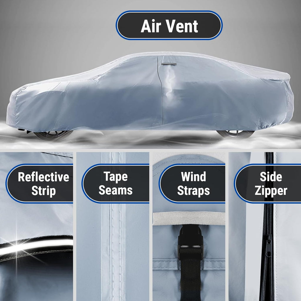iCarCover Premium Car Cover for 1948-1955 Porsche 356 Speedster Heavy Duty Waterproof All Weather Automobiles Custom Fit Indoor Outdoor UV Snow Protection Covers with Straps and Bag