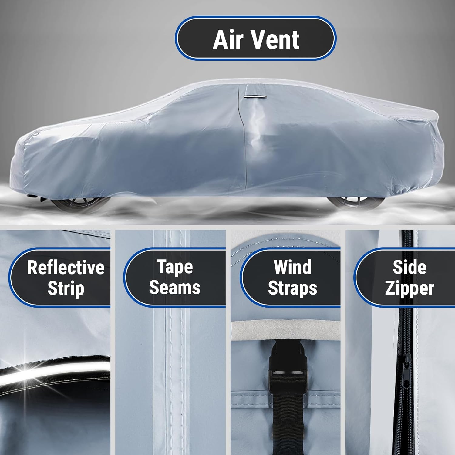 iCarCover Premium Car Cover for 1968-1979 Chevy Nova Heavy Duty Waterproof All-Weather Automobiles Custom Fit Indoor Outdoor UV Snow Protection Covers with Straps and Bag