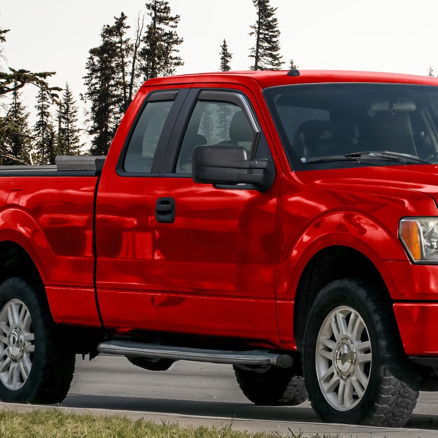 Voron Glass in-Channel Extra Durable Rain Guards for Ford F150 2004-2014 SuperCab, Window Deflectors, Vent Window Visors, 4 Pieces - 230181