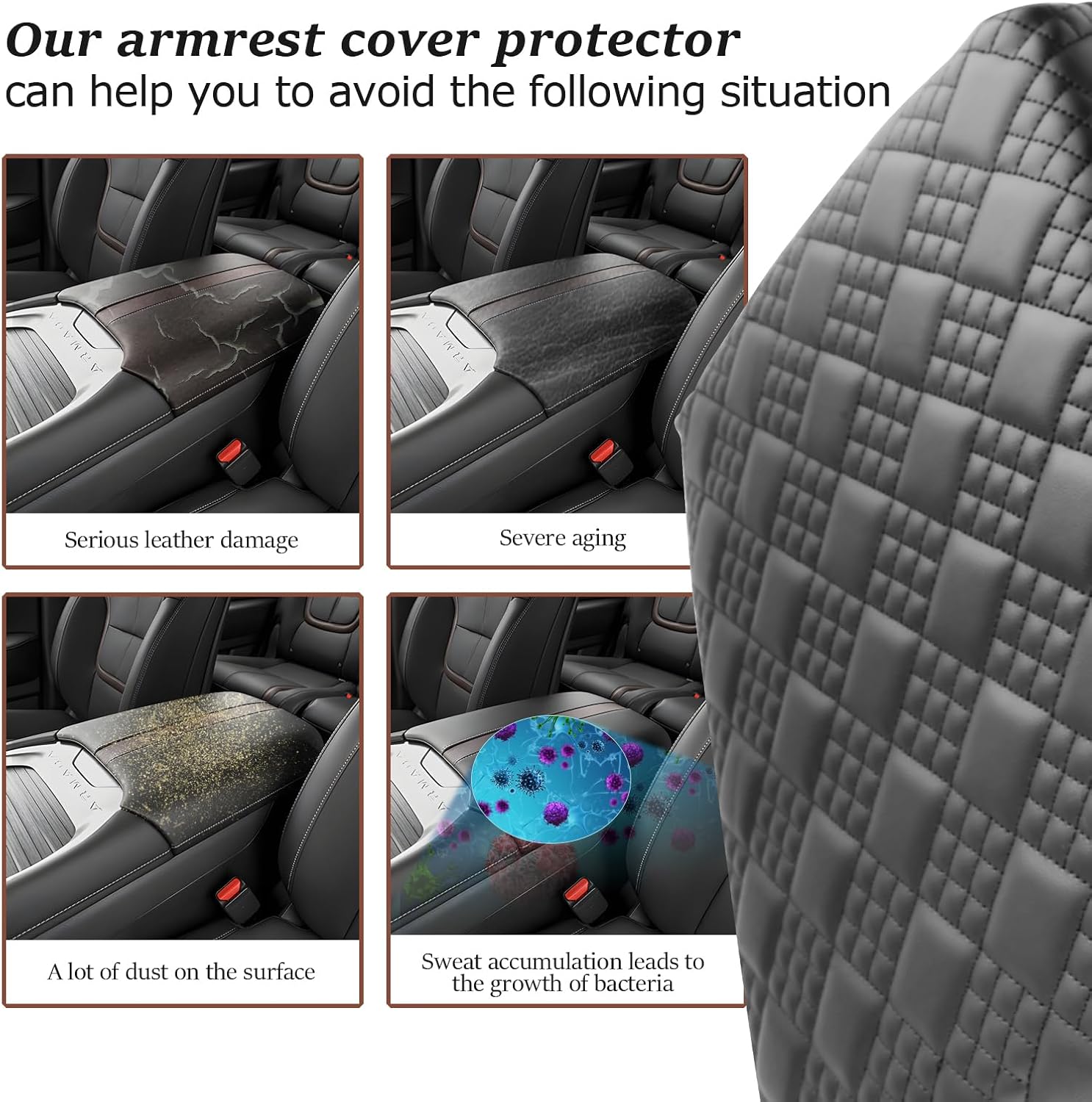 SKTU for 2025 Nissan Armada Armrest Cover for 2025+ Nissan Armada (SV/SL/Platinum/Pro-4X/Platinum Reserve) Center Console Cover Nissan Armada 2025 Accessories Center Console Cushion (Thicken)