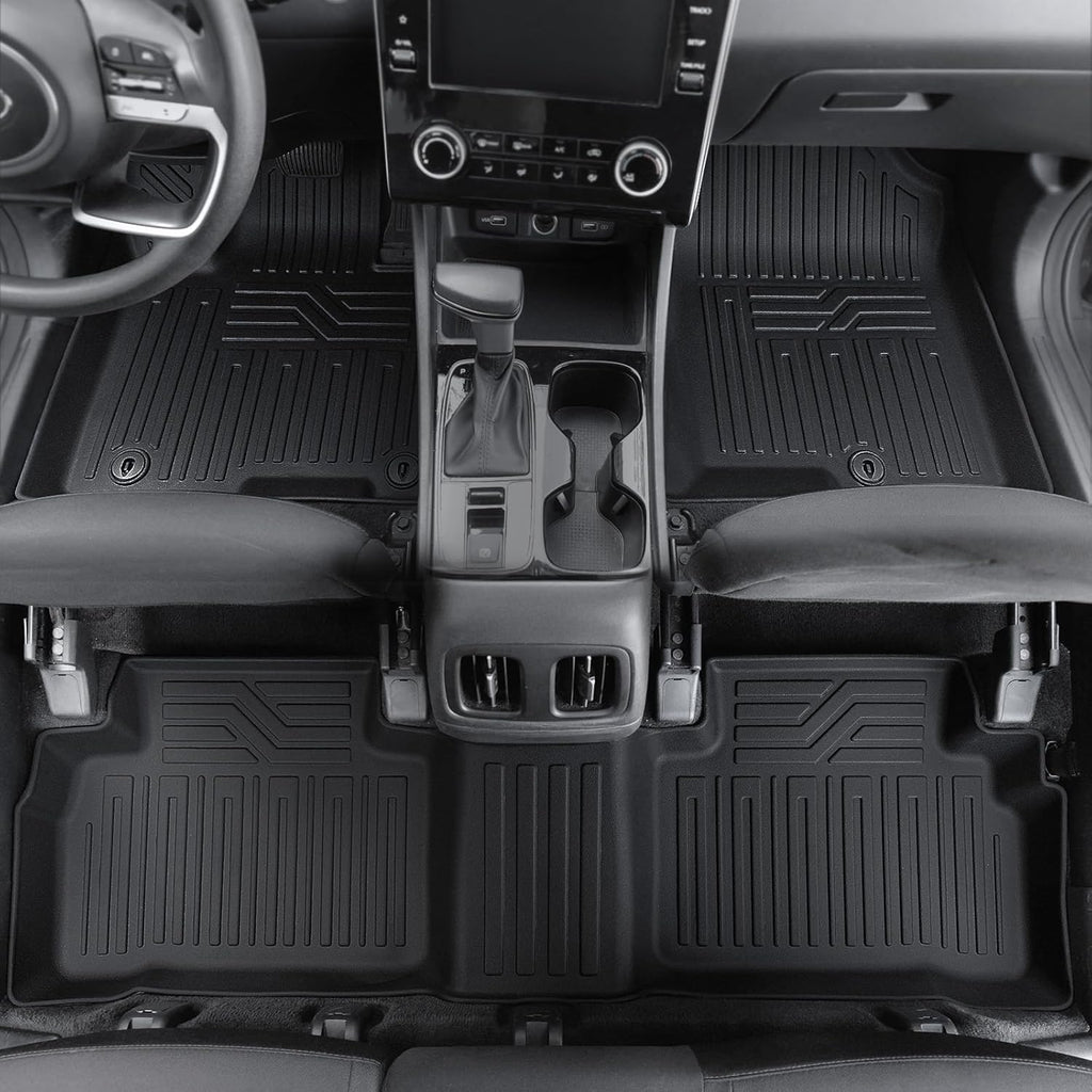Floor Mats Set for 2022-2025 Hyundai Tucson Gas, Full Coverage All Weather Floor Mats Cargo Mat with Backrest Protectors & Door Sill Guards for Tucson Accessories(Not fit Hybrid)