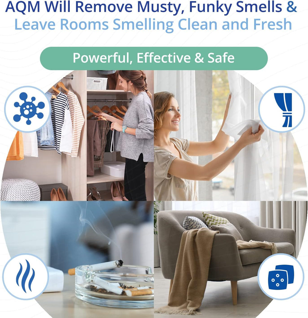 AQM by OdorXit, Air Quality Manager Chlorine Dioxide Odor Removal Packet, Dog Odor Eliminators for Home, Wet Dog Smell & Car Deodorizer, Strong Smell Neutralizer, 10g