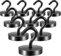 Neosmuk Magnetic Hooks, Cruise Ship Essentials, 120lb+ Heavy Duty Magnetic Hooks for Cruise Cabins, Refrigerator, Grill, Hanging, and Travel | Extra Strong Must-Haves Magnet Hook,Black, Pack of 10