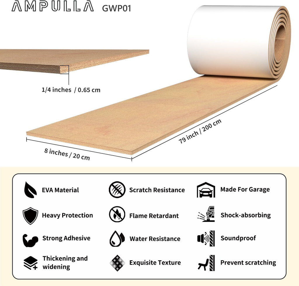 GWP01 Garage Wall Protector Car Door Protectors Bundle (Black & Marble Grain & Wood Grain 6-Pack)