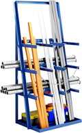 Vertical Bar Rack, 3000 LB Capacity, Steel Bays Long Parts Storage Rack, Lumber and Metal Garage Organizer, Heavy Duty Pipe Organizer Shelf With Chain for Garage Basement Pantry