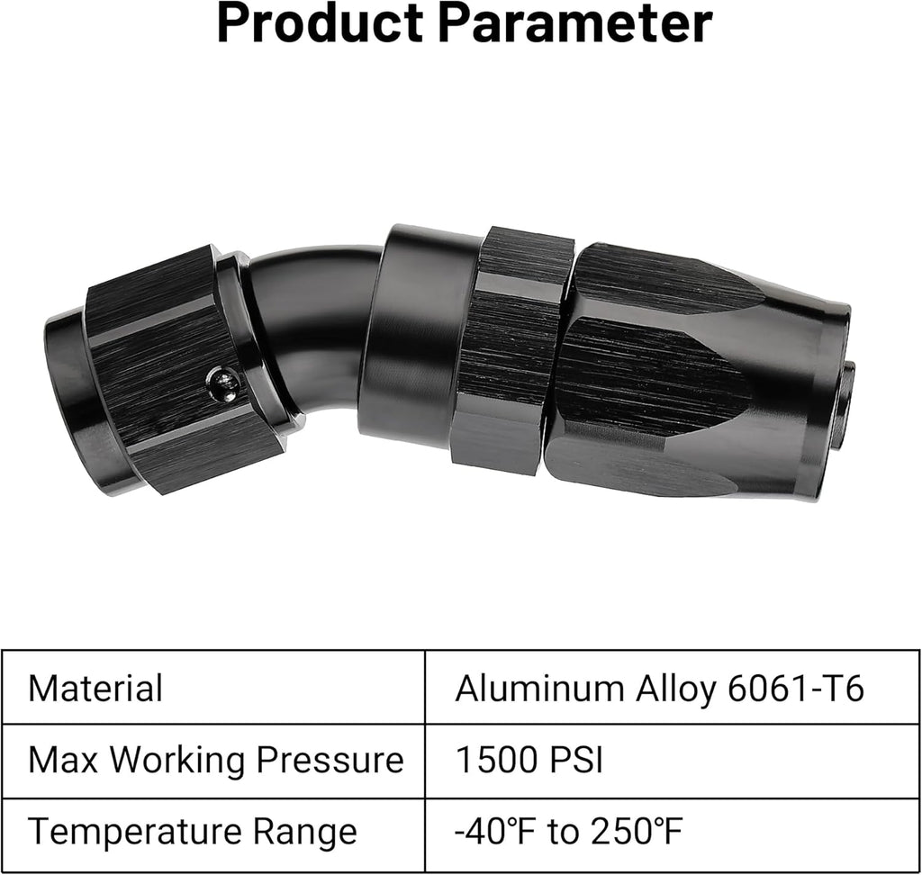 EVIL ENERGY 6AN 30 Degree One Piece Full Flow Hose End Fitting Swivel For CPE Braided Hose