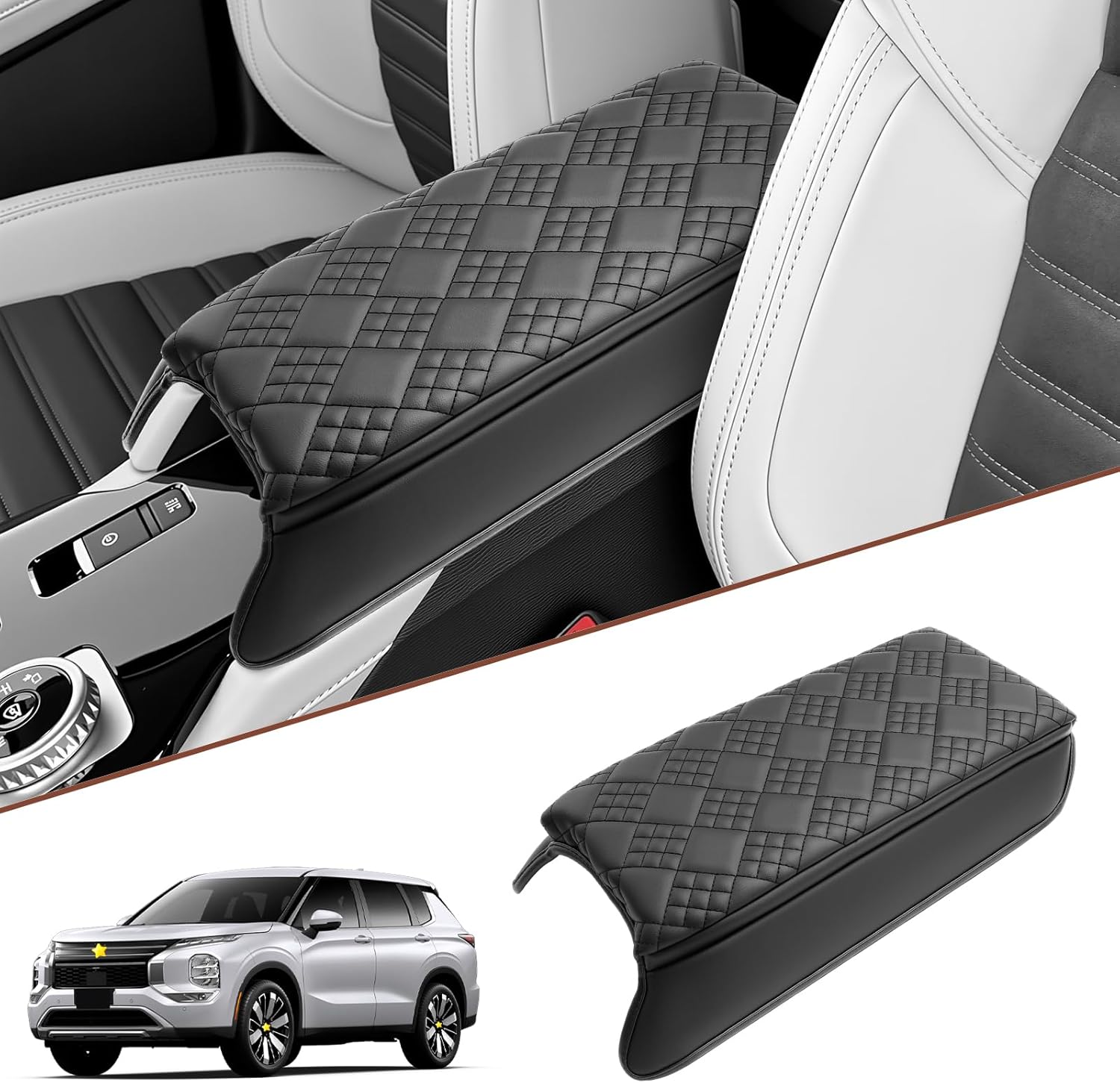 SKTU for 2025 Mitsubishi Outlander Center Console Cover for 2025+ Mitsubishi Outlander Armrest Cover Mitsubishi Outlander 2025 Accessories Console Cushion 2025 Outlander Seat Box Cover (Thickened)