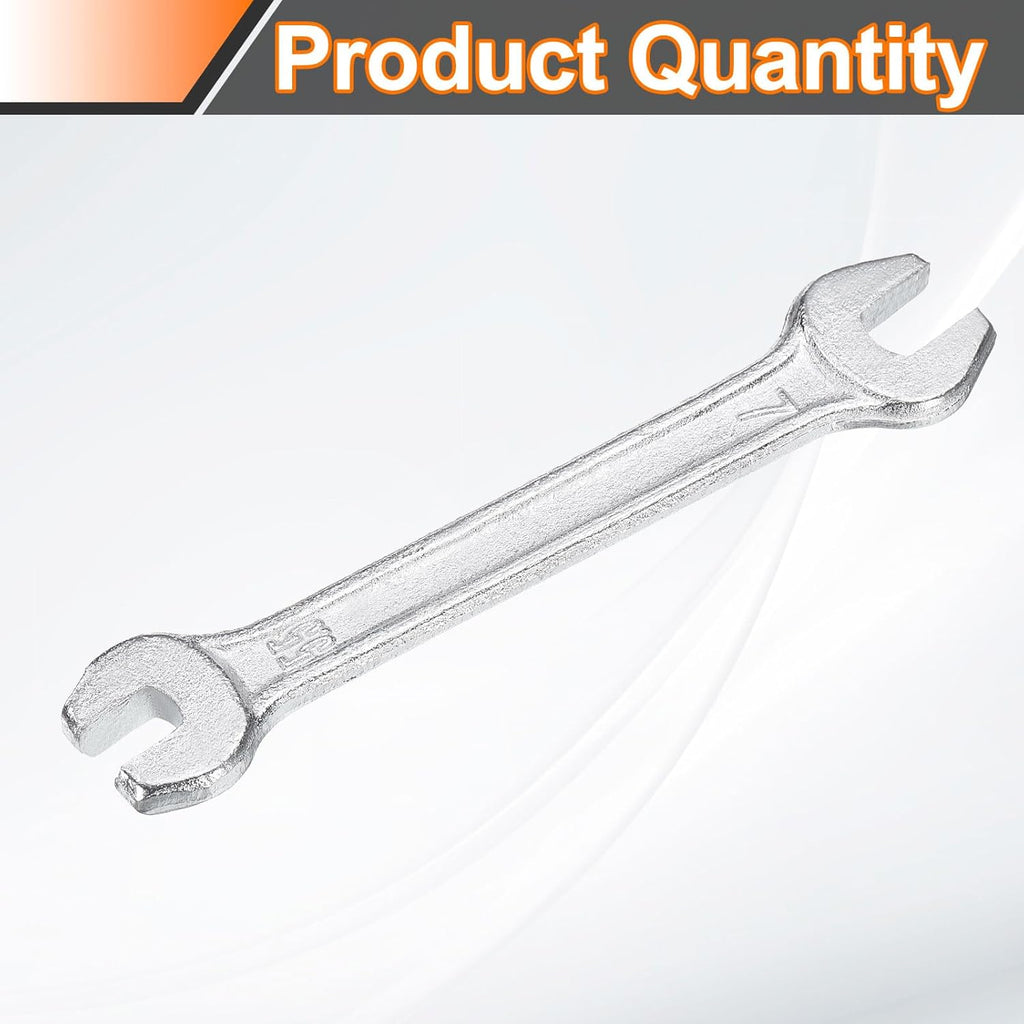 HARFINGTON Double Open End Wrench 5.5mm x 7mm Metric 15 Degree Offset Angle Small Flat Head Wrench Galvanizing Open Ended Spanner for Automotive Repair Furniture Assembly
