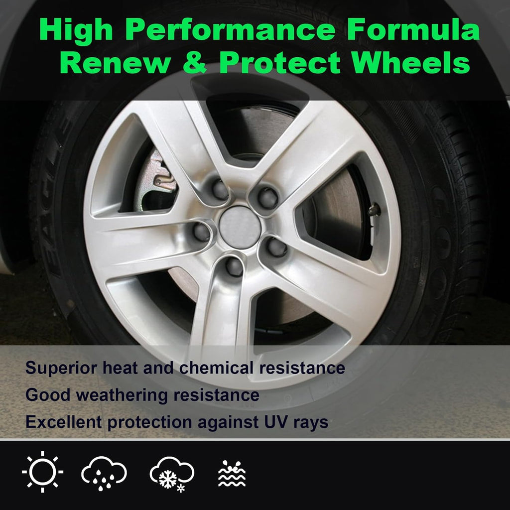 NADAMOO Aluminum Wheel Spray Paint, Semi-gloss Aerosol Car Rim Paint for Recolor and Protection of Metal Surface, Silvery, 2 Cans, 13 Oz Per Can