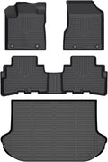 Wayhigh-All Weather Floor Mats and Cargo Mat Set Fit for 2017.5-2024 Nissan Murano, TPE Car Mats Waterproof Heavy Duty Rubber Floor Liners for for Nissan Murano Accessories- Black