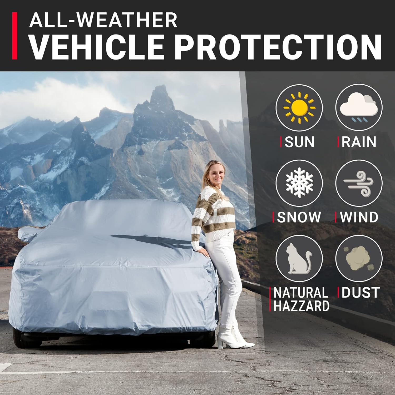 iCarCover Premium Car Cover for 2000-2011 Buick Lesabre Heavy Duty Waterproof All-Weather Automobiles Custom Fit Indoor Outdoor UV Snow Protection Covers with Straps and Bag