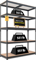 HOMEDANT 5 Tier Laminated Boltless Heavy Duty Garage Storage Adjustable Wide Size Metal Shelving Unit Utility Rack Shelves Organization Multipurpose Shelf Shed Warehouse 47.7"W x 18.2"D x 71.3"H 1Pack