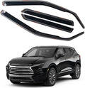 in Channel Rain Guards Fit for Chevrolet Chevy Blazer 2019 2020 2021 2022 2023 2024 2025, Smoke Tinted Side Window Wind Deflectors, Vent Window Visors Shades Shield, 4pcs
