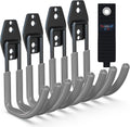 3-H Garden Hose Holder Wall Mount 4 Pack,Solid Steel Hose Hanger,Water Hose Holders for Outside,Perfect for Hanging Outdoor Air Hose,Ropes,Pipes,Garden Tools,Ladders,Bikes,Bulk Items(Gray)