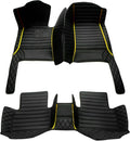 Add Personal Touch to Your Vehicle with IMEISH Customizable Logo Text Car Mats for 99% of vehiclesPads Protection Non-Slip Leather Floor Liners (Black Yellow Stripe)