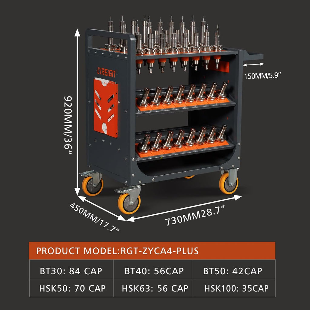 CNC Tool Organizers Service Carts, Large Capacity CNC Tool Holder Storage Cart, CNC Trolley is Suitable for Warehouses Mechanic Factory Garage