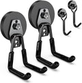 3-H Heavy Duty Magnet Garage Hooks 2 Pack, Large Strong Magnetic Hooks for Hanging Cordless Power Drill, Utility Magnetic Tool Holder for Metal Cabinet, Steel Pegboard, Toolbox, Garage(Black)