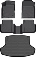 GINOWY-Floor Mats & Cargo Liner for Honda Civic Hybrid Sedan 2025, TPE All Weather Civic Car Floor Mats, Non-Slip Trunk Mat Civic Floor Liners Accessories Black