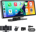 Wireless Carplay Screen for Car with 4K Dash Cam & 1080P Backup Camera, 11.26'' Portable A-pple Carplay & Android Auto Touch Screen Car Stereo, GPS Navigation, Bluetooth, Siri, FM, Mirror Link