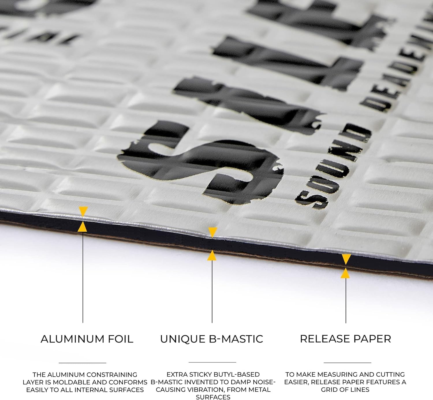 Siless 80 mil (2mm) Car Sound Deadening mat - Butyl Automotive Sound Deadener - Noise Insulation and Vibration Dampening Material 5 sqft (0.46 sqm)