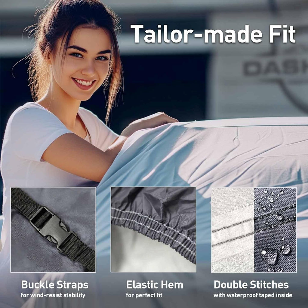 DaShield Ultimum Series Car Cover forCadillac DeVille 1965-1976 Sedan 4-Door All Weather Protection Semi Custom Fit Dust, Sun, Snow, Rain Protection Indoor Outdoor