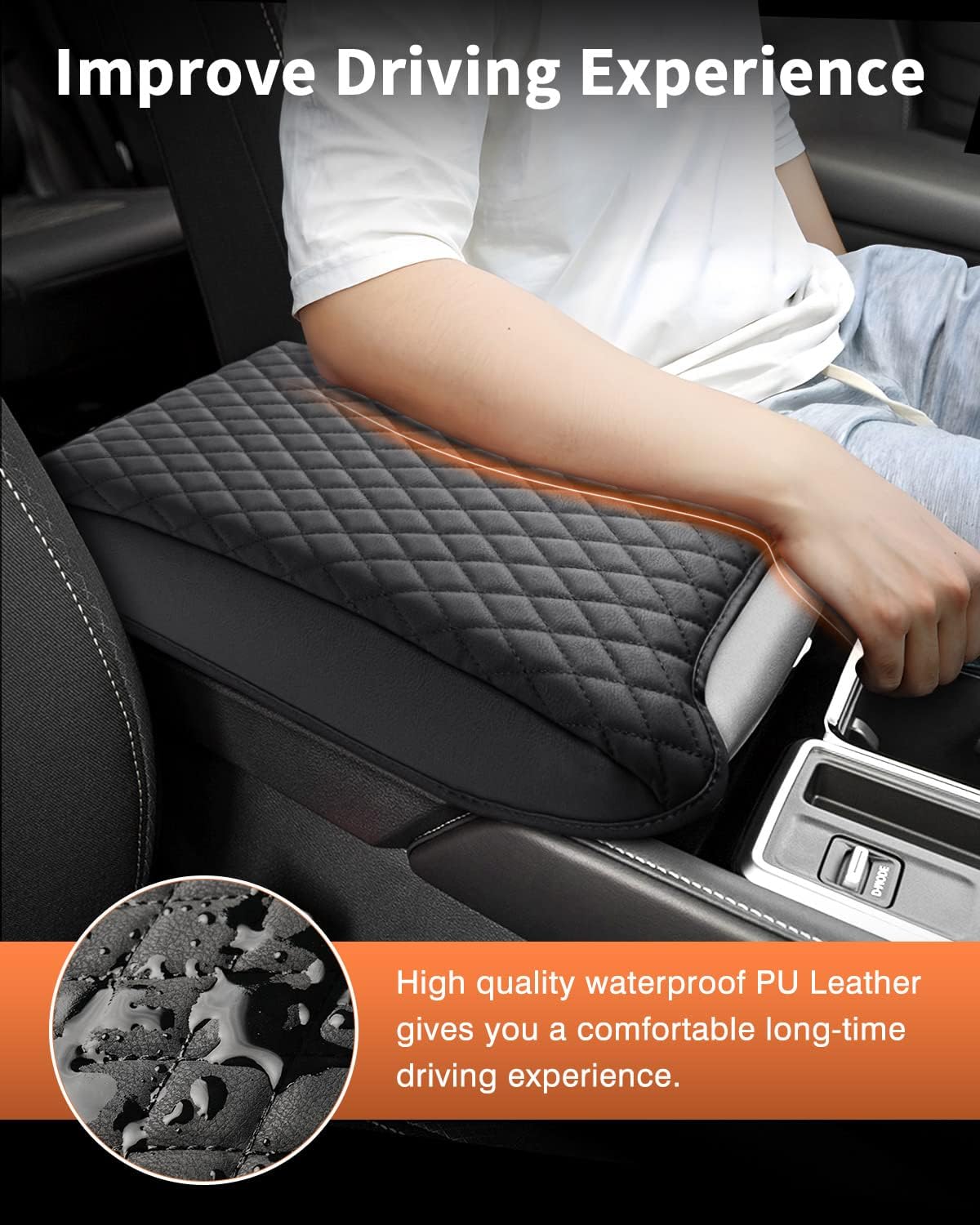 Shademax Custom Fit for Center Console Cover Nissan Pathfinder 2025 2024 2023 2022 2026 Armrest Cushion Pad Cover PU Leather Pathfinder Accessories Anti-Scratch Black