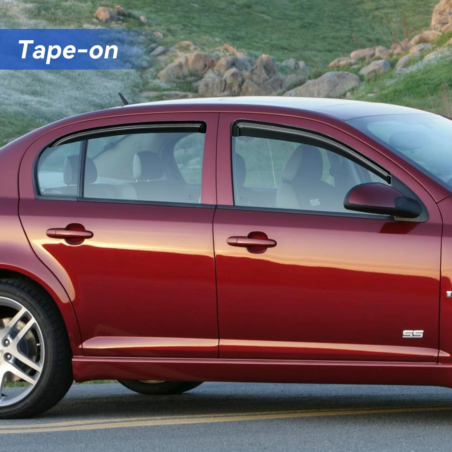 Window Visors Rain Guards Shield for 2005-2010 Chevy Cobalt, Out-Channel Window Vent Wind Deflectors Visors Shades for 05-10 Cobalt