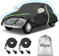 Car Cover for 1960-1980 Beetle Bug Sedan 2-Door,Full Exterior Car Covers for Automobiles All Weather Waterproof Heavy Duty,Zipper/Cotton Design Rain Snow Sun Winter UV Proof【210T Taffeta】- Black