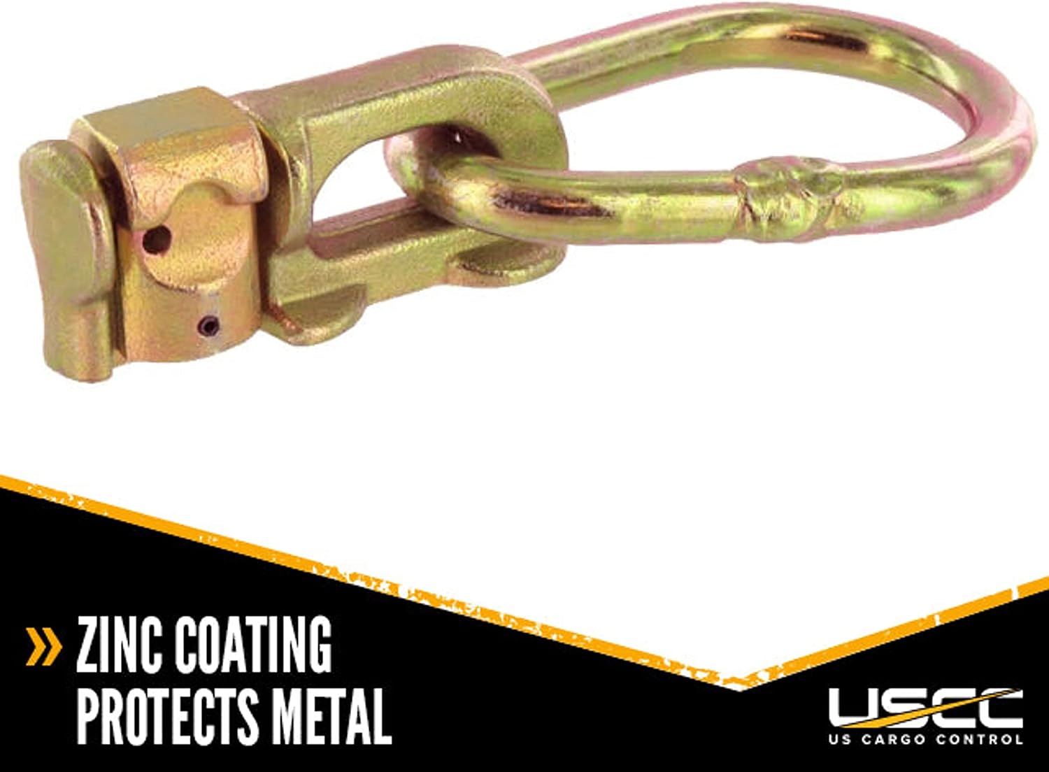 US Cargo Control Double Stud L Track Fittings with Pear Link (100-Pack), 5,000 Pounds Break Strength, Use with L Track Rails in Truck Bed or Trailer, Automatic Locking with Spring Release