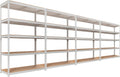 HOMEDANT White 5 Tier Laminated Boltless Heavy Duty Garage Storage Adjustable Wide Size Metal Shelving Unit Utility Rack Shelves Organization Shelf Shed Warehouse 47.7" W x 18.2" D x 71.3" H 4Pack
