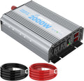 2000 Watt Power Inverter Modified Sine Wave, DC 12V to AC 110V 120V Converter with Dual Sockets, USB Port, LED Display for RV Truck Boat Solar Car Emergency Off Grid