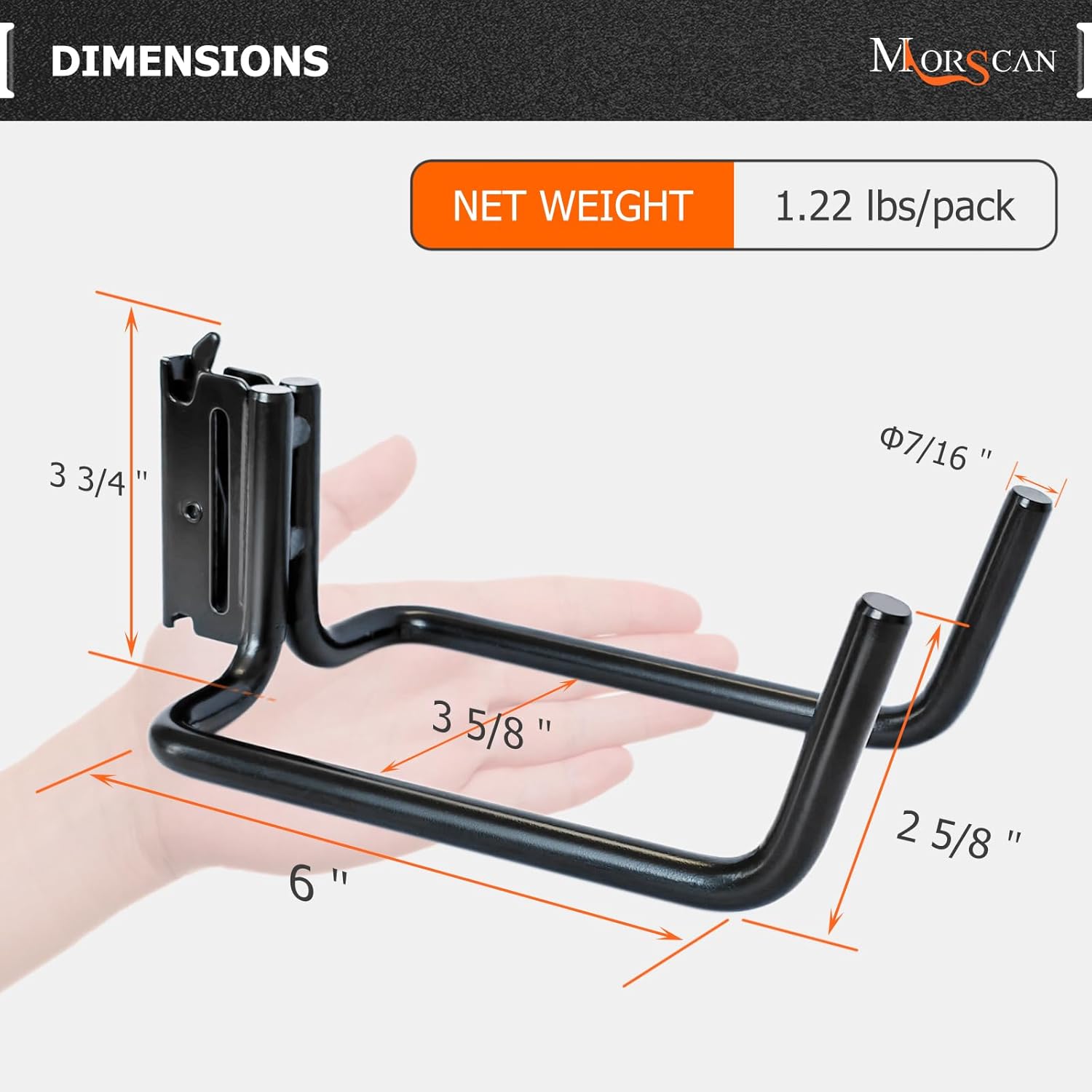 10 Pack E Track Double J Hooks, Heavy Duty Black Large Steel Shovel/Tool Hanger for Store Long Handled Tools, E Track Tie Down Accessories for Trailers, Trucks, Garden Tools Organizers Storage
