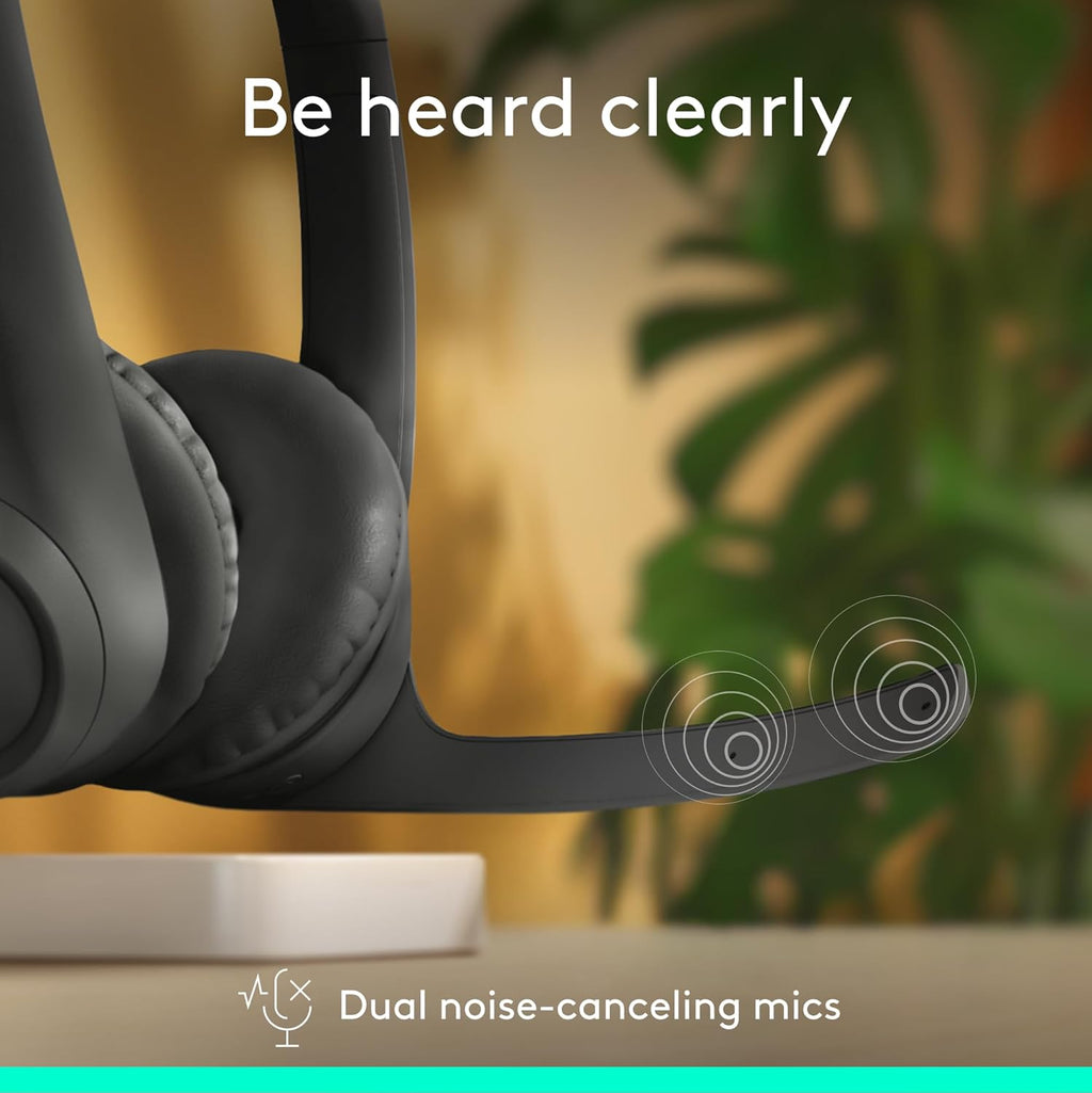 Logitech Zone 301 Wireless Bluetooth Headset with Noise-Canceling Microphone, Compatible with Windows, Mac, Chrome, Linux, iOS, iPadOS, Android – Graphite