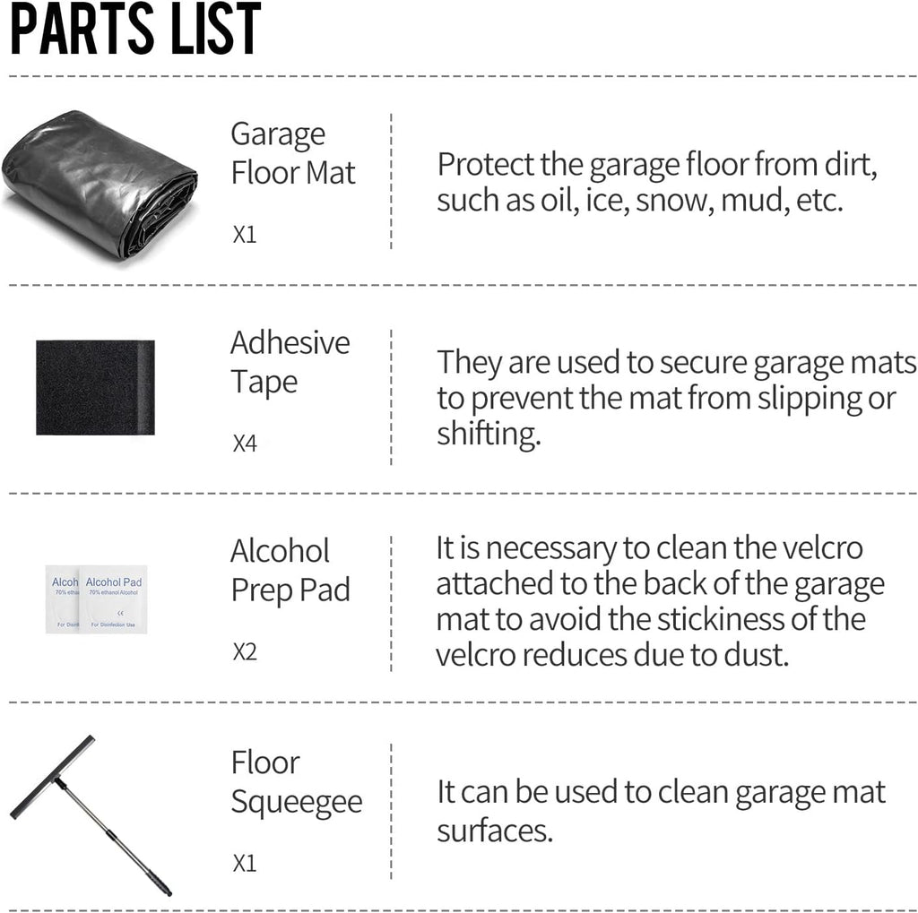 WELKIN Containment Mat,(8'5" x 22'),Non-Slip Garage Floor Mat - Heavy Duty Waterproof Protection from Snow, Rain and Mud for Cars