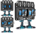 Charger Mount for Makita DC18RC, DC18RD Charger, Wall Mount for Makita 4X 14.4V/18V Batteries and 2 Drilling Screwdrivers, Heavy-Duty Garage Workshop Organization