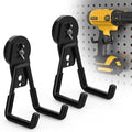 Large Heavy Duty Magnetic Hook Extra Strong Magnetic Garage Hooks Big NdFeB Industrial Magnet Hooks Magnetic Utility Storage Holder Organization with Anti-Slip Coating for Hanging Garden Tools 2 Pcs