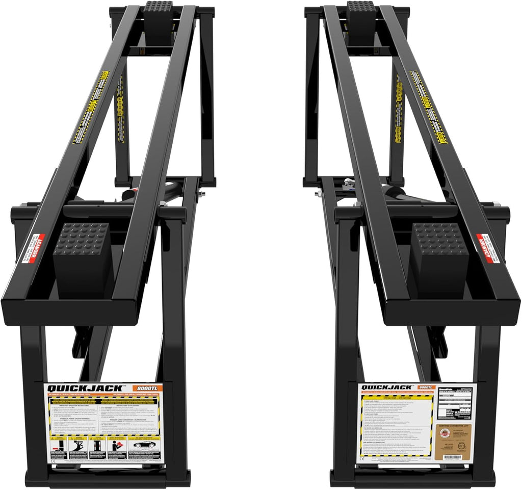 QuickJack 8000TL Portable Car Lift with 8,000lb Capacity, with 110V Power Unit, Safe & Portable Design Garage Lift for Home, Garage, Shop, or Mechanic Auto Repair