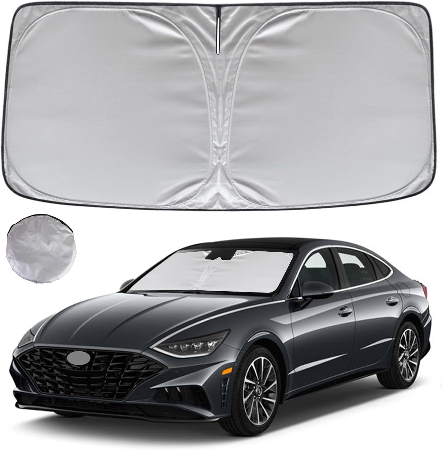KAYZT Windshield Sun Shade for 2020-2025 2026 Hyun-dai Sonata Foldable Sunshade Front Window Custom Fit Car Accessories