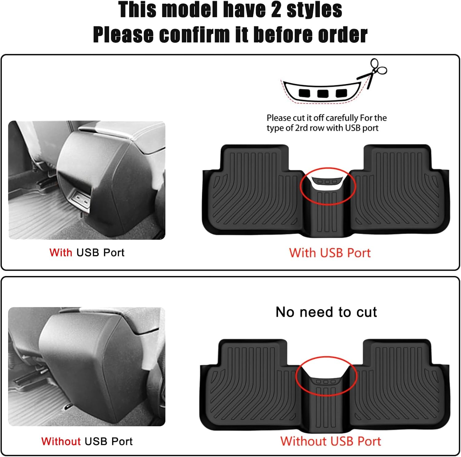 Auxko All Weather Floor & Cargo Mat for Honda Civic Sedan 2026 2025-2022 (Not for Hatchback or Hybrid) TPE Rubber Liners Set All Season Guard Odorless Anti-Slip Floor Mats Trunk Mat