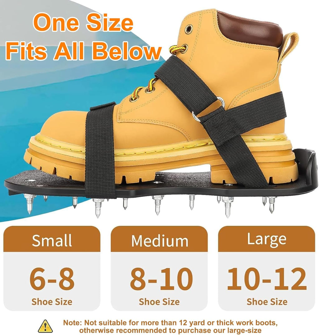 Epoxy Floor Spiked Shoes Fully Assembled Gunite Spiked Shoes with 3/4" Short Spikes for Garage Floor Epoxy, Overlays, Cover Installation,1 Pair (Black)