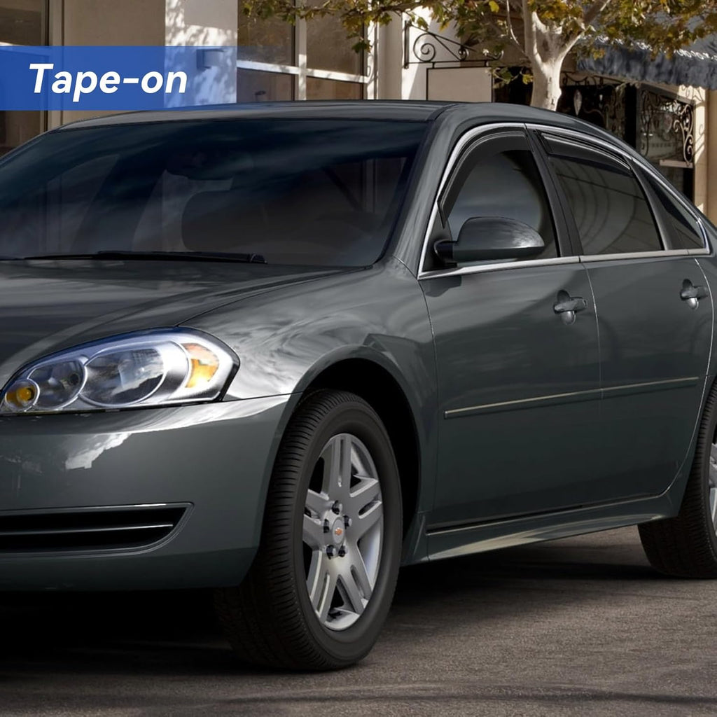 Window Visors Rain Guards for 2006-2013 Chevy Impala, Out-Channel Window Vent Wind Deflectors Visors Shades for 2014-2016 Impala Limited
